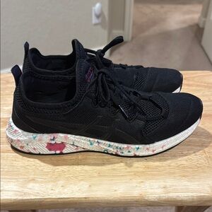 Asics Black Athletic Shoes with Speckled Midsole